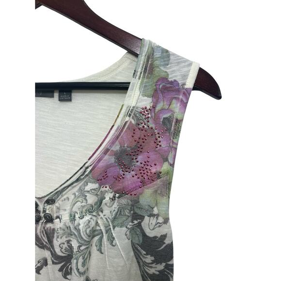 APT 9 Women’s Tank Top Large Y2K Floral Fairy Studded Embellished Whimsigoth - Picture 3 of 7